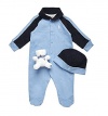 Polo Ralph Lauren Infant Boy's Dressy Bodysuit Coverall Hat Bear Gift Set 6M