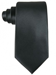 John Ashford Men's Necktie Washable Solid Black
