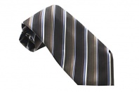 John Ashford Men's EDI Stripe Machine Washable Neck Tie Brown / Tan