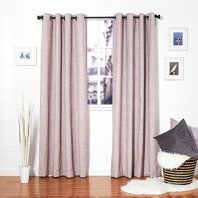 Homier Pink Linen Blend Window Curtain/drape/panel/treatment/covering - Grommet Top Panel - Light Pink/Rose/Blush Tweed Linen Drapery- 50 x 84 Inches Long, 2 Panels Pair