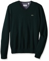 Lacoste Men's Seg 1 Cotton Jersey V-Neck Sweater, Bronze, 4